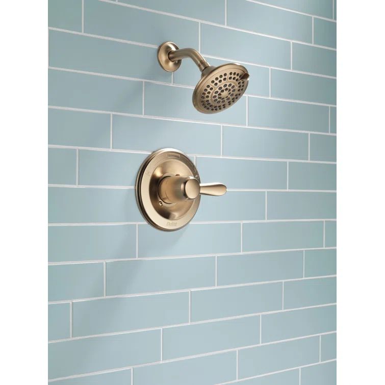 Champagne Bronze Modern Wall Mounted Shower Faucet with Multi-head