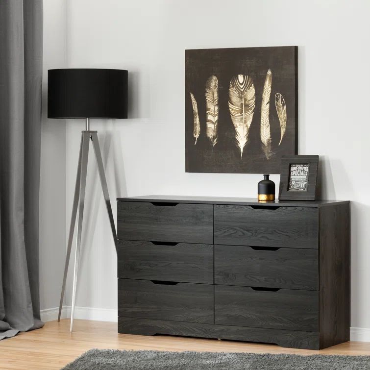 Gray Oak Double Dresser with Soft Close Drawers