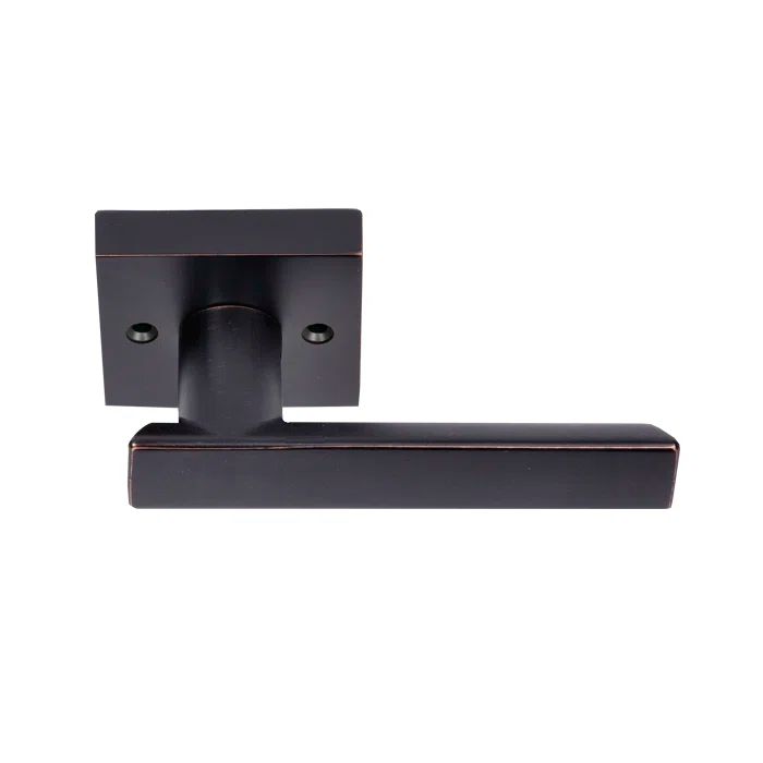 Santa Cruz Dark Bronze Universal Door Lever with Square Rosette