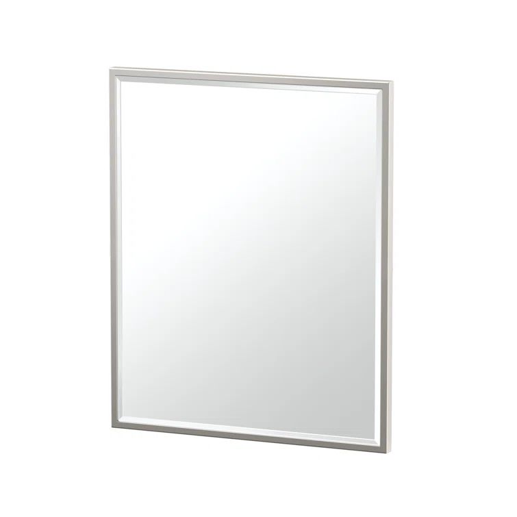 Satin Nickel Rectangular Metal Framed Wall Mirror