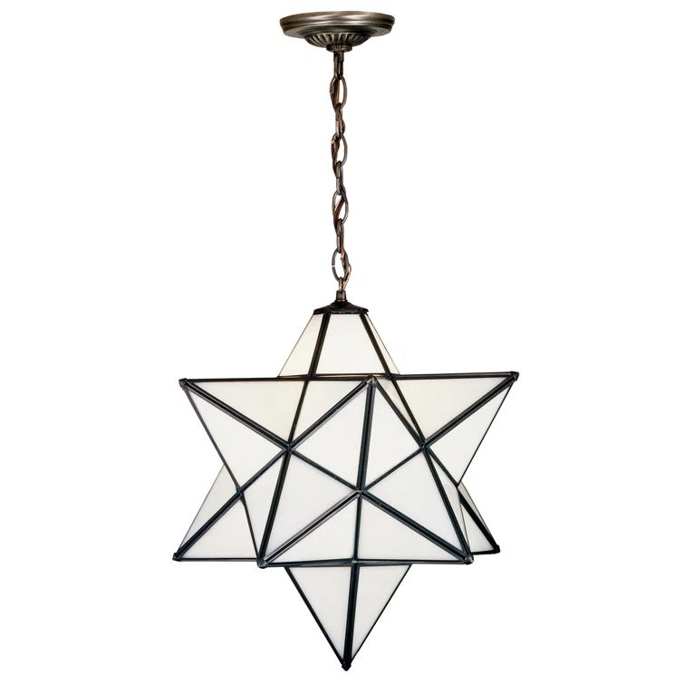 Cloud White Moravian Star 1-Light Glass Pendant