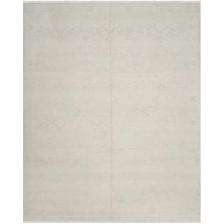 Hand-Knotted Light Blue Wool 6' x 9' Rectangular Rug
