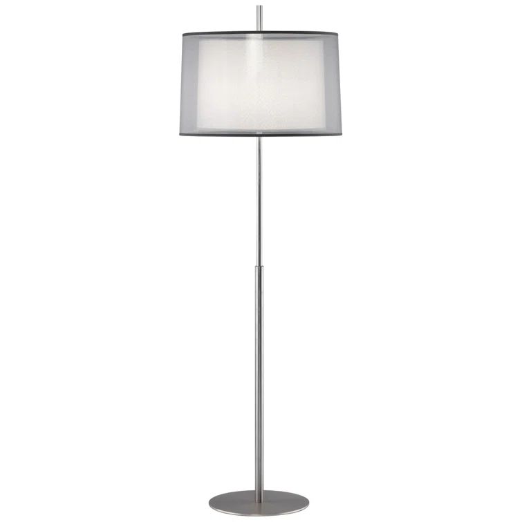 Saturnia 63.75'' Silver Stainless Steel Floor Lamp with White Shade