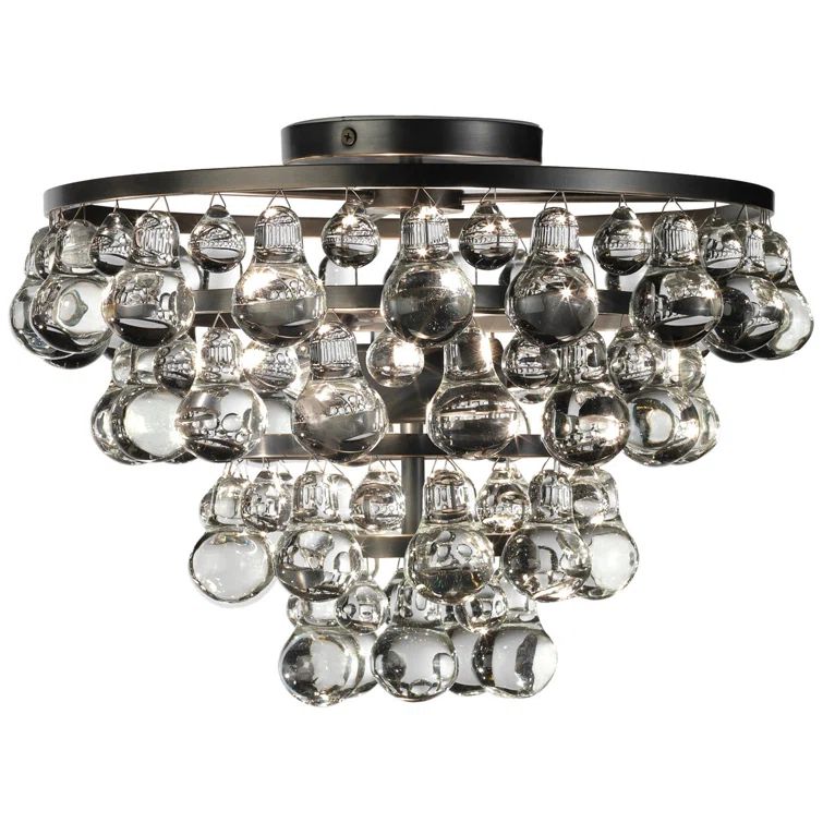 Elegant Globe Glass & Bronze Flush Mount Ceiling Light