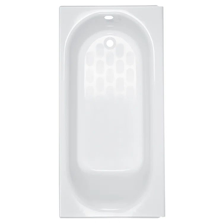 White 61'' Cast Iron Alcove Bathtub with Left Drain