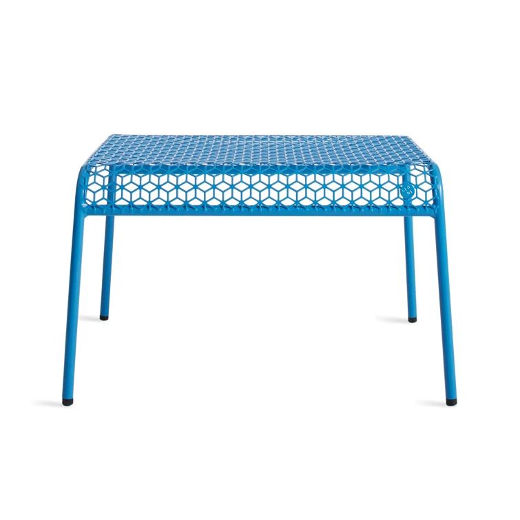 Simple Blue Metal Mesh Ottoman