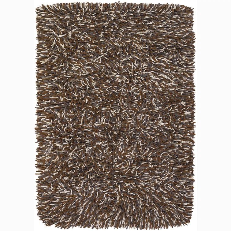 Handwoven Luxe Gray Shag Wool Rug 7'9" x 10'6"