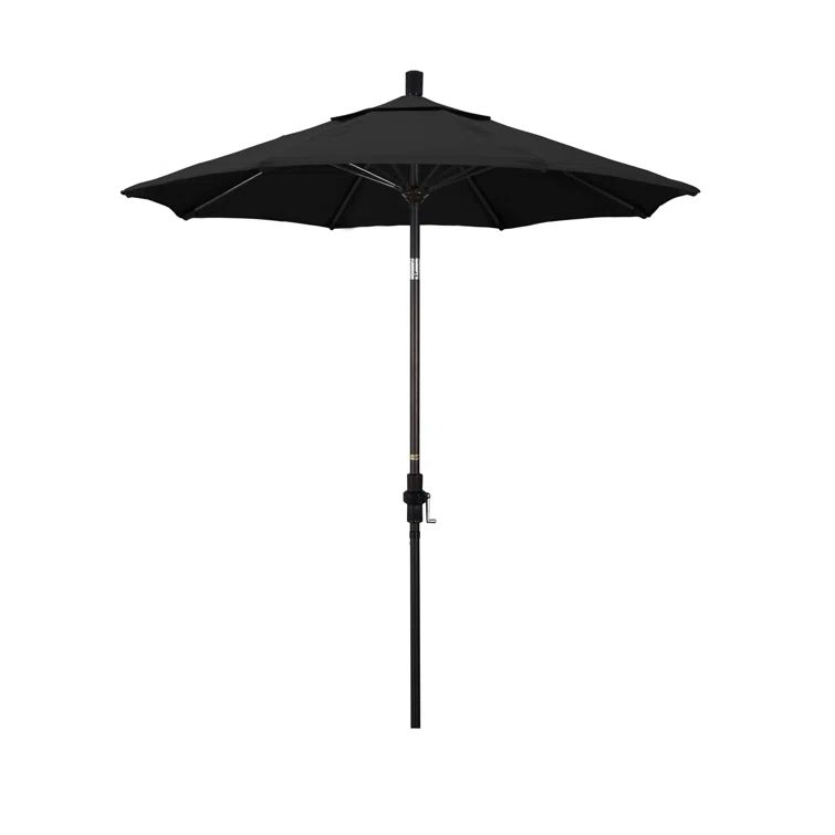 90'' Black Octagon Market Umbrella with Hammertone Grey Aluminum Pole