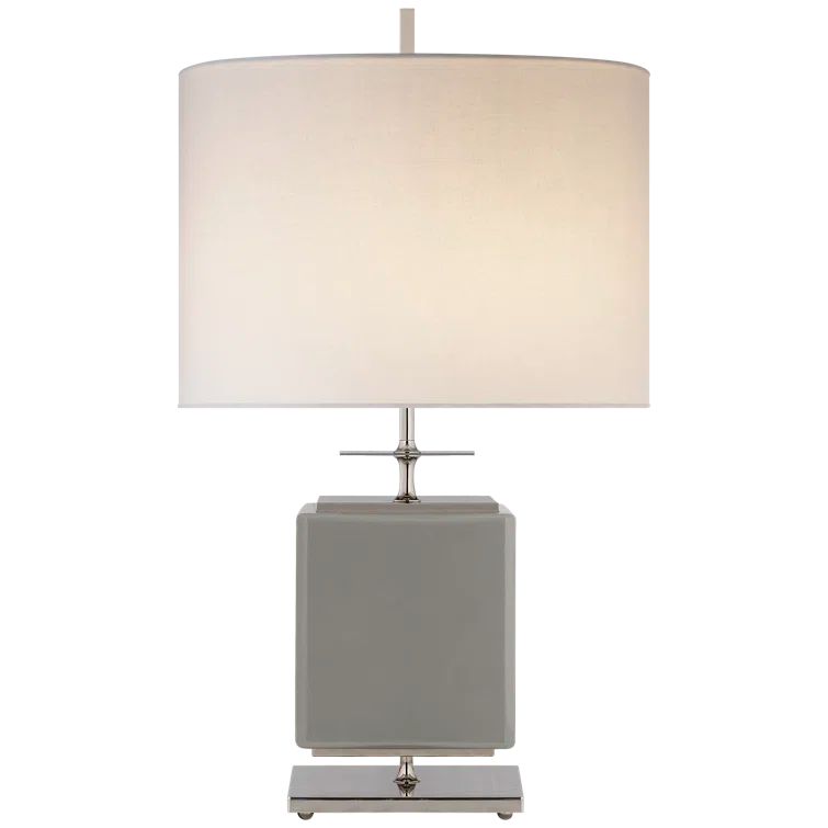 Beekman Grey Outdoor Table Lamp with Cream Shade