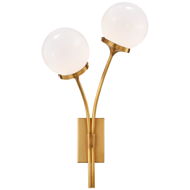 Prescott Soft Brass Dimmable Wall Sconce, 20.5" Height