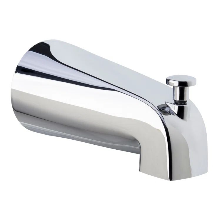 Polished Chrome Wall Mounted Tub Spout with Diverter