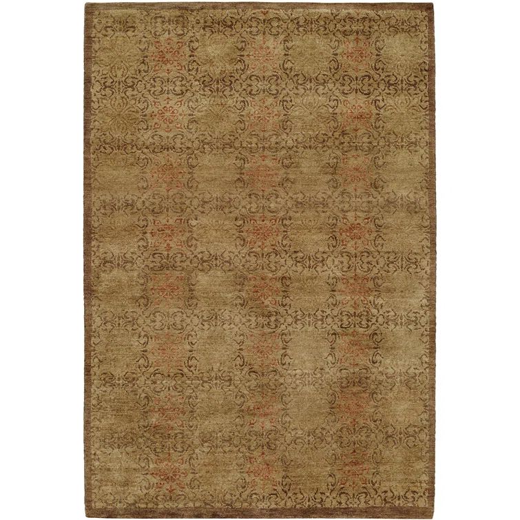 Otani Brown Hand-knotted Wool Rectangular Area Rug