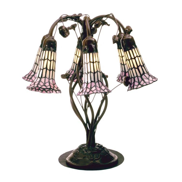 Victorian Stained Glass Floral 6-Light Table Lamp