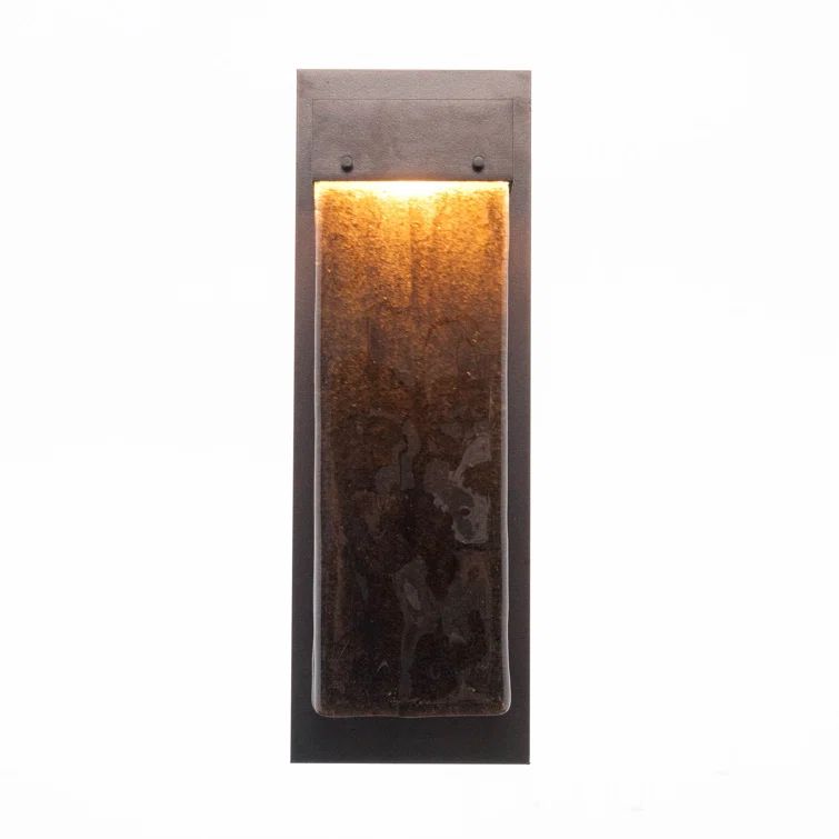 Flat Bronze Dimmable Glass Sconce with Bronze Granite Shade