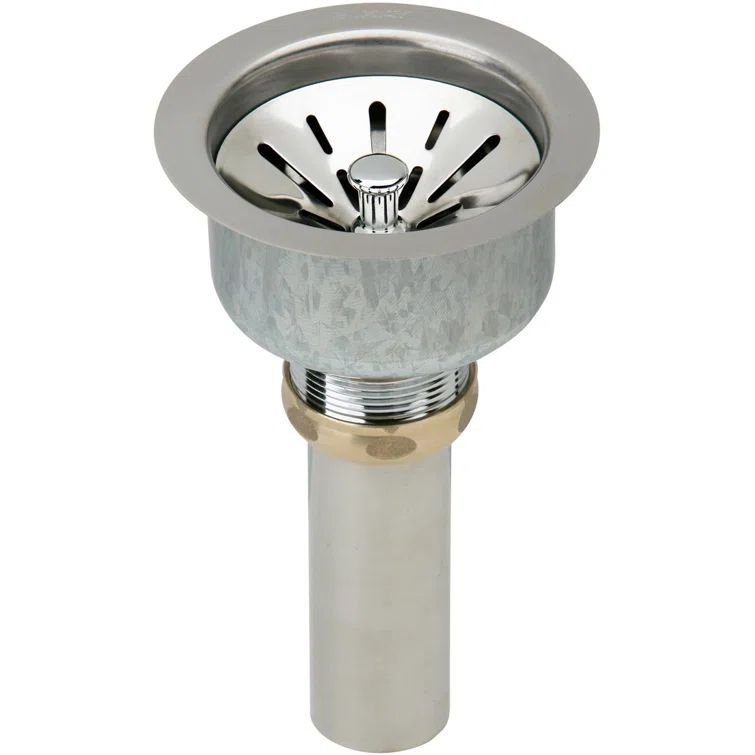 Chrome Stainless Steel Sink Strainer with Brass Tailpiece