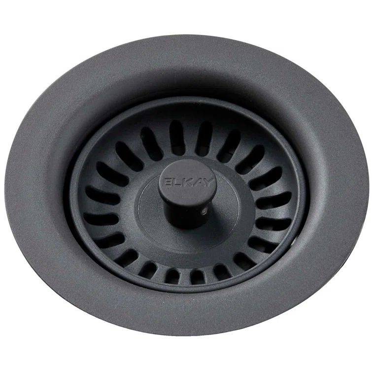 Dusk Gray Polymer Sink Drain Fitting with Basket Strainer