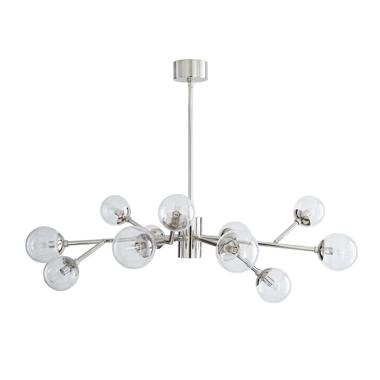 Mini Sputnik 12-Light Chandelier in Polished Nickel with Clear Glass