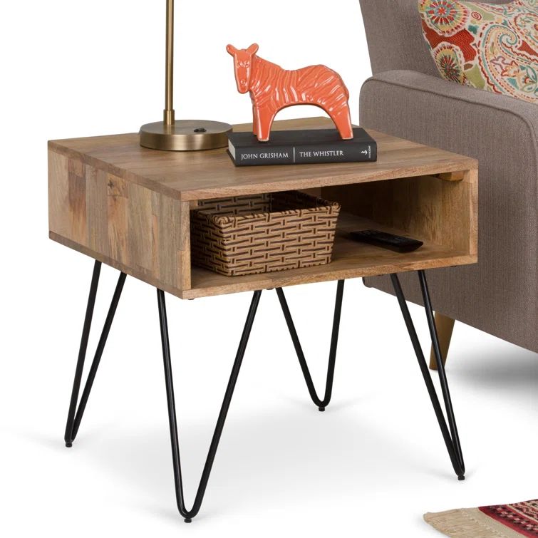 Hunter Natural Mango Wood and Black Metal Hairpin Leg Coffee Table