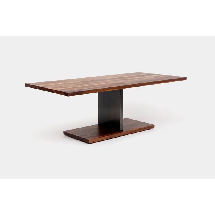 Contemporary Solid Walnut and Oak Pedestal Dining Table