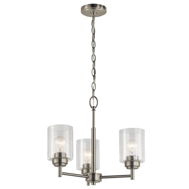 Winslow 18" Brushed Nickel Mini Chandelier with Clear Glass
