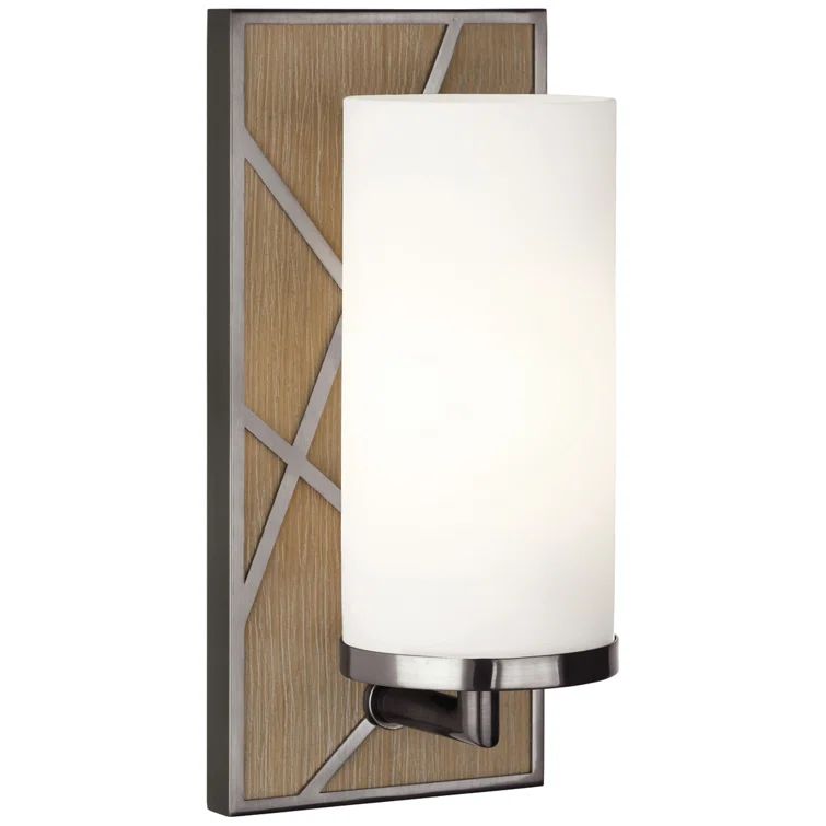 Driftwood Oak and Blackened Nickel Cylinder Sconce