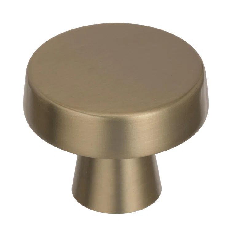 Golden Champagne Round Matte Bronze Cabinet Knob with Mounting Hardware