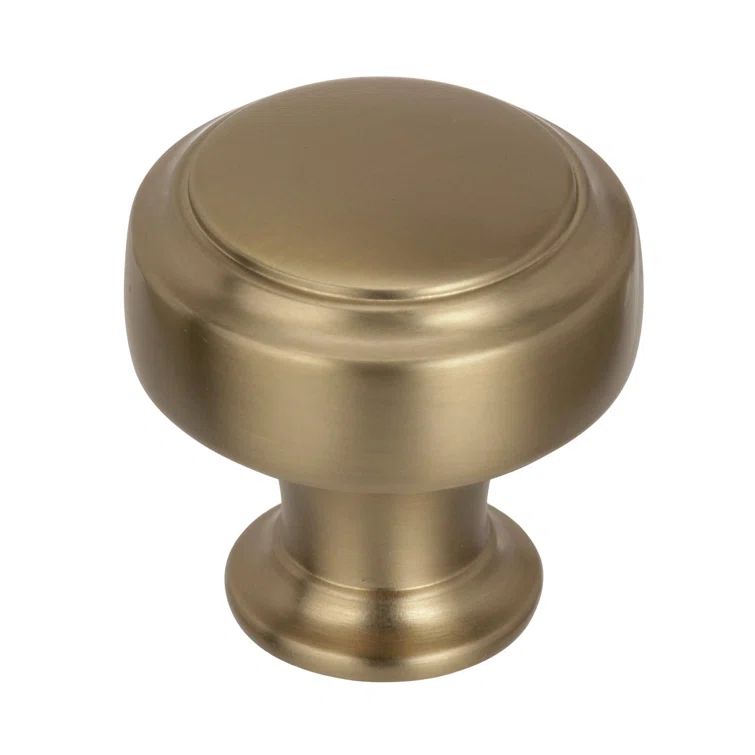 Golden Champagne Round Cabinet Knob with Mounting Hardware