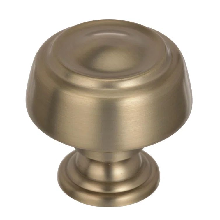 Golden Champagne Round Cabinet Knob with Mounting Hardware