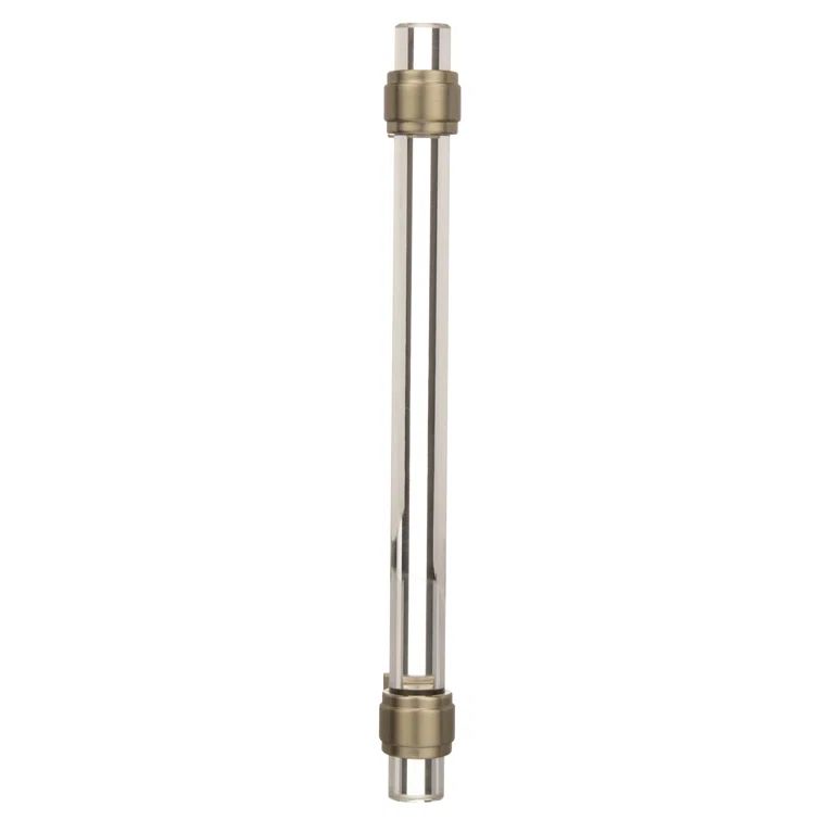 Clear and Golden Champagne Glass Cabinet Pull with Mounting Hardware