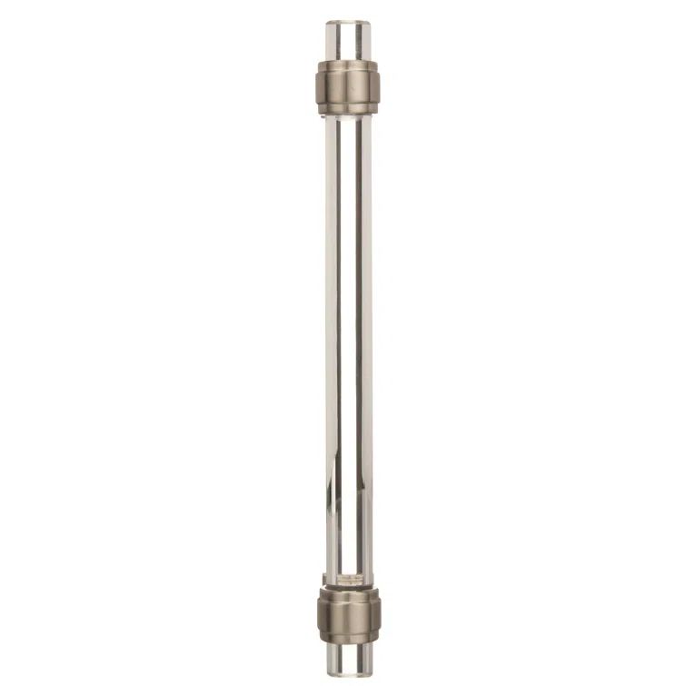 6-5/16" Clear and Satin Nickel Cabinet Pull