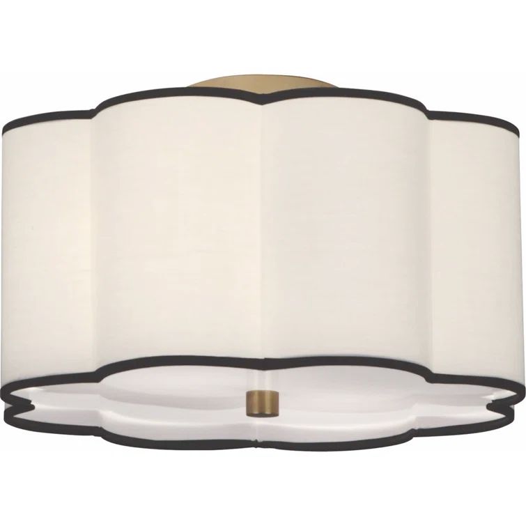 Aged Brass Scalloped 16" Flush Mount with Contrasting Trim