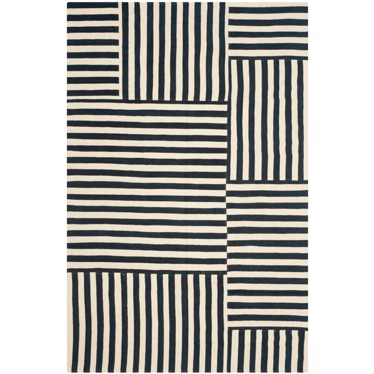 Cinder Stripe Handwoven Wool Rectangular 6' x 9' Rug