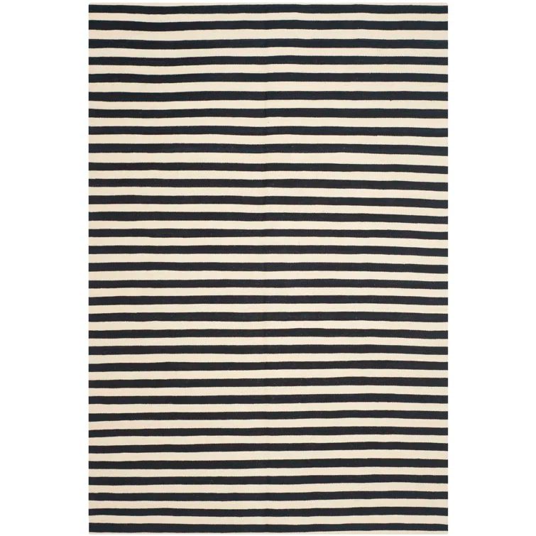 Cinder Stripe Handwoven Wool 6' x 9' Area Rug