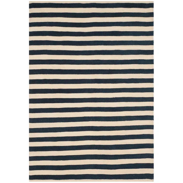 Cinder Stripe 4' x 6' Wool Flat Woven Rug