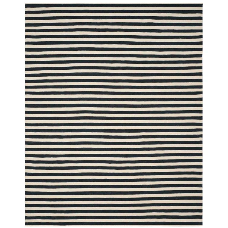 Cinder Stripe Hand-Woven Wool 9' x 12' Area Rug