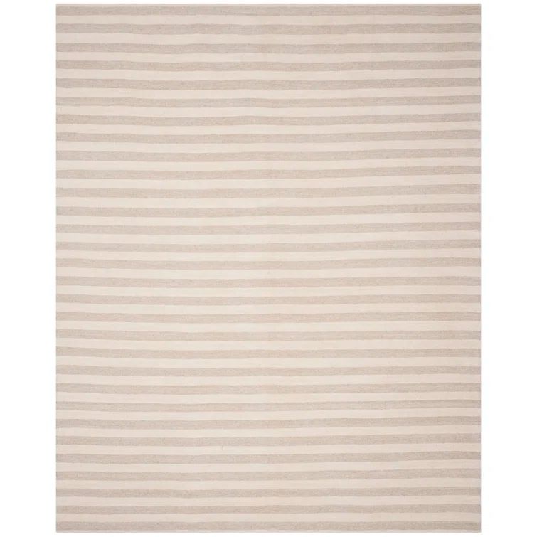 Coastal Tones Handwoven Wool Stripe Area Rug 10' x 14'