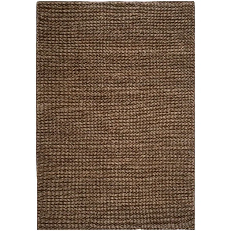 Hand-Knotted Jute-Cotton Blend 6' x 9' Rectangular Area Rug