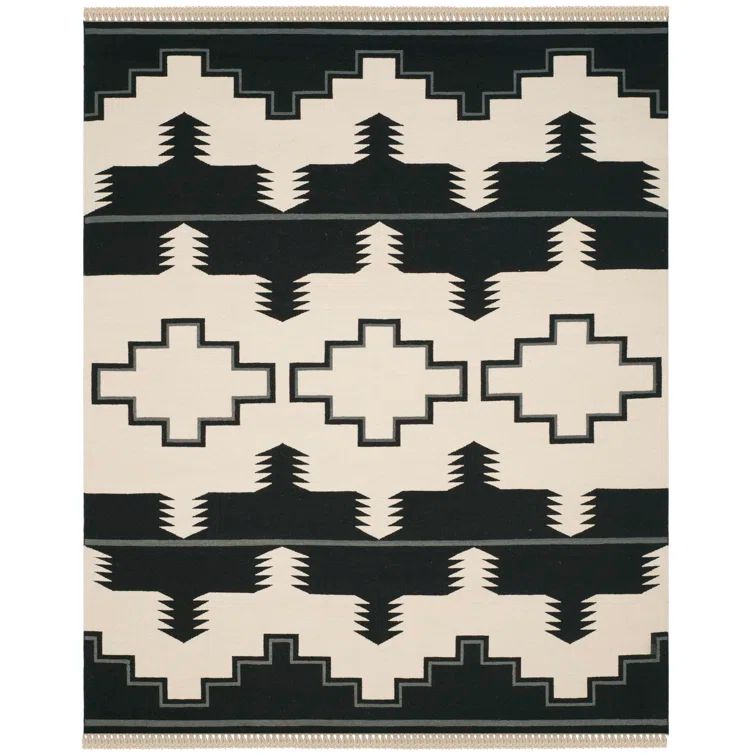 Scandinavian Black Mountain Hand-Knotted Wool Area Rug, 9' x 12'