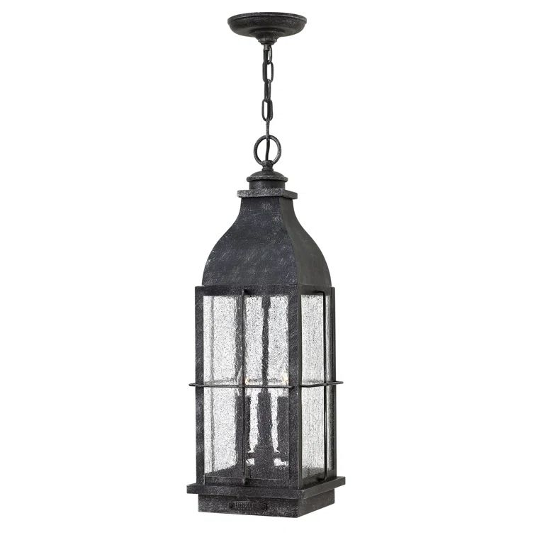 Greystone Elegance 3-Light Outdoor LED Pendant with Clear Seedy Glass