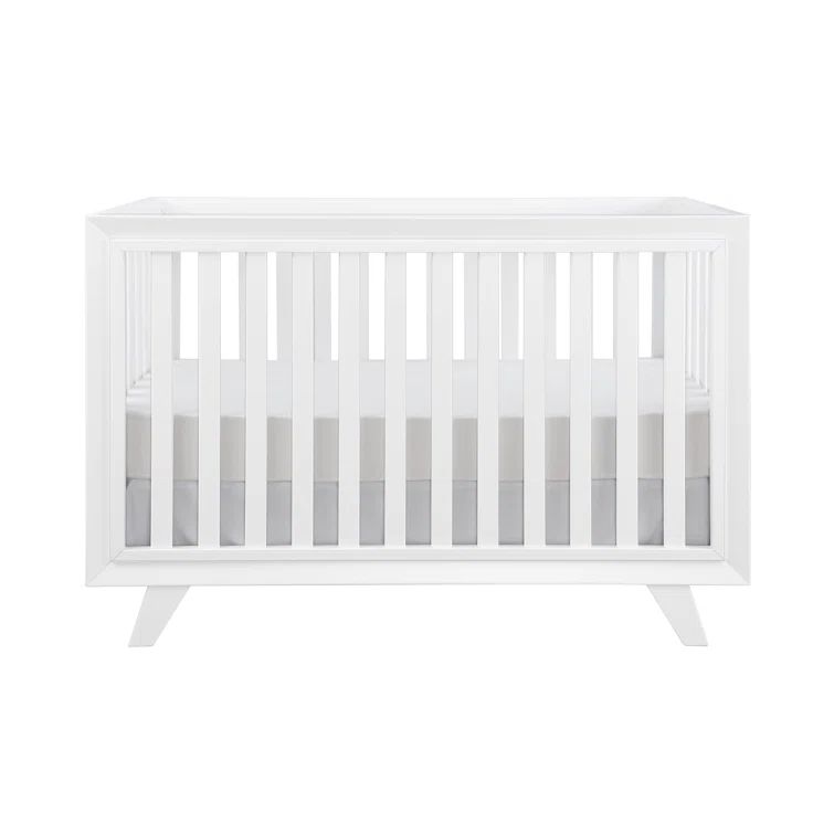 Wooster Pure White Convertible Crib with Multi-Level Paneling