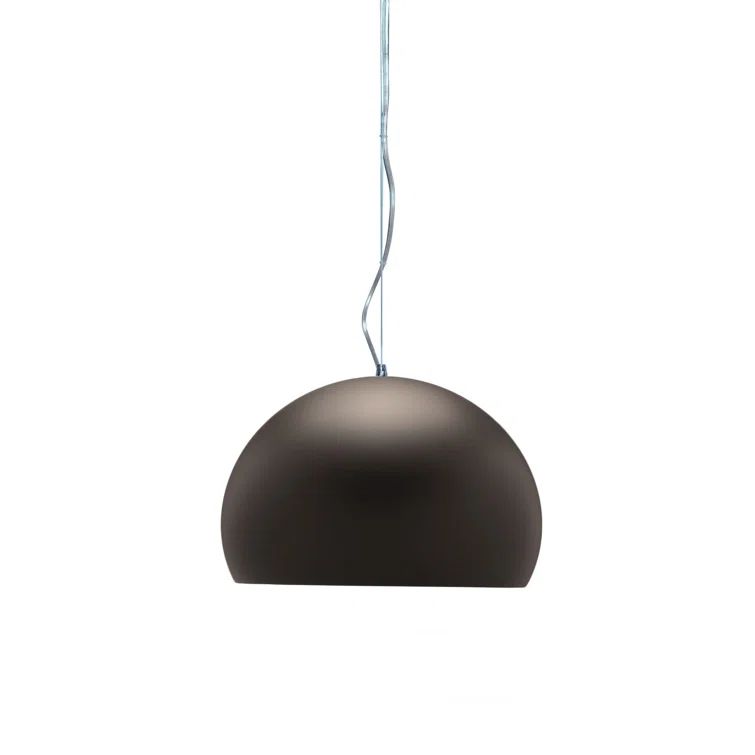 Small FL/Y Matte Brown LED Globe Pendant Light