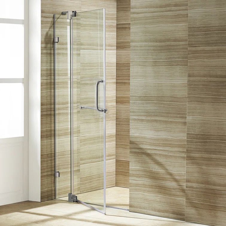 Pirouette 36-48" Frameless Clear Glass Pivot Shower Door