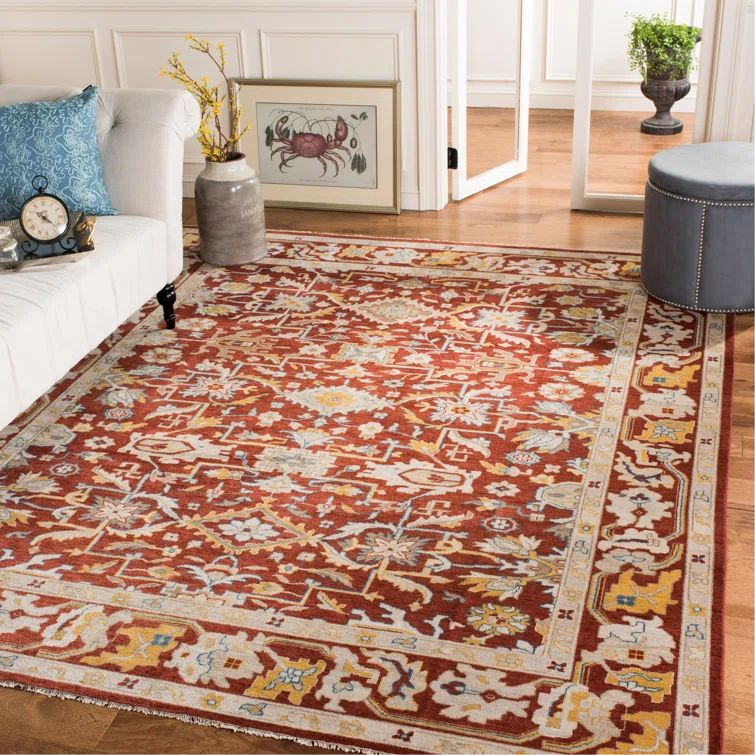 Sultanabad Gray Elegance Hand-Knotted Wool 10' x 14' Area Rug