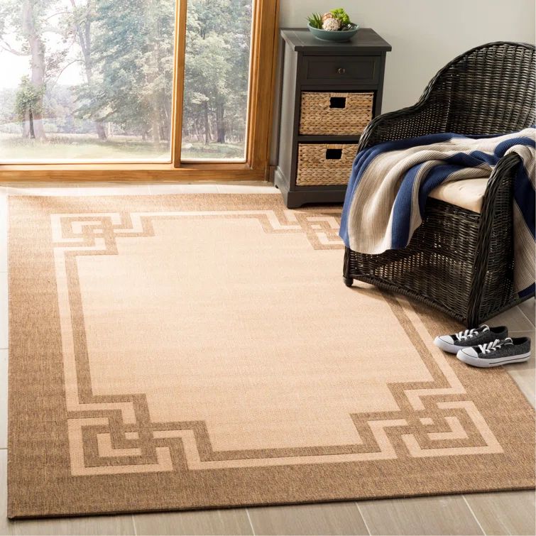 Beige and Dark Beige Tufted Reversible Rectangular Rug