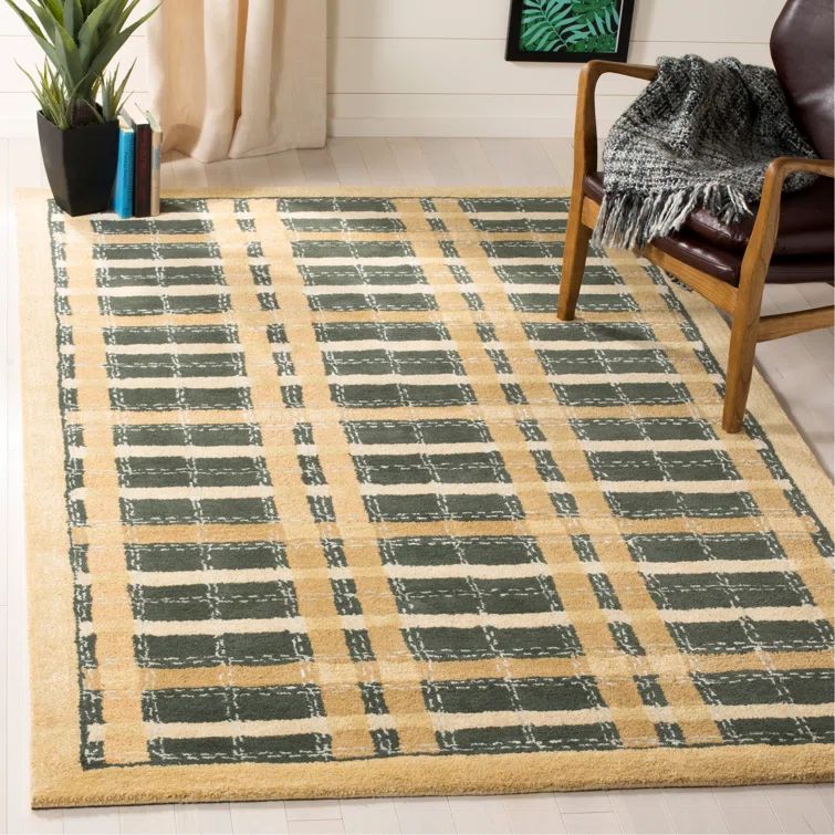 Hand-Tufted Black Spot Wool-Viscose Blend 4' x 6' Area Rug