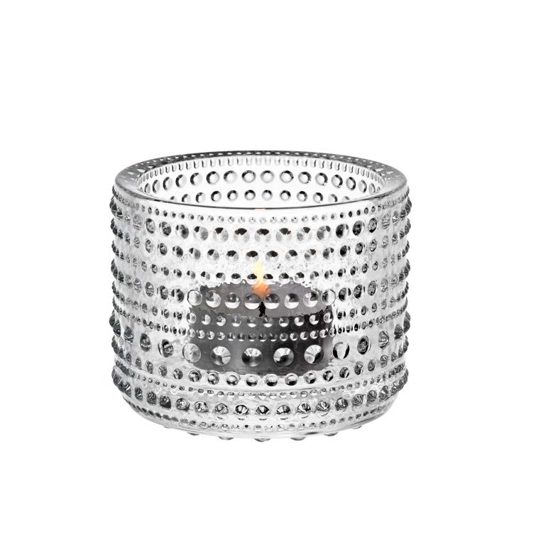 Clear Glass Dewdrop Tealight Candle Holder
