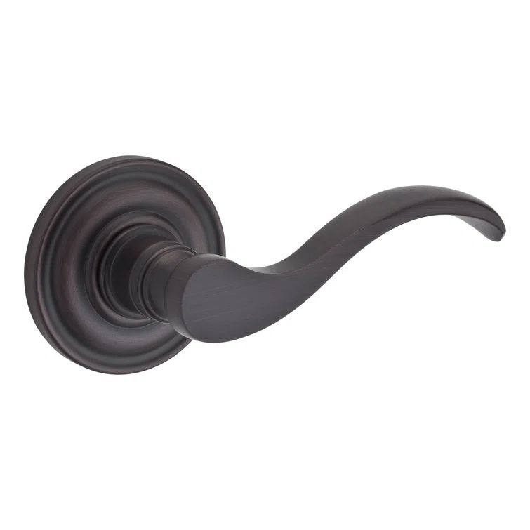 Venetian Bronze Traditional Round Rose Curve Door Lever