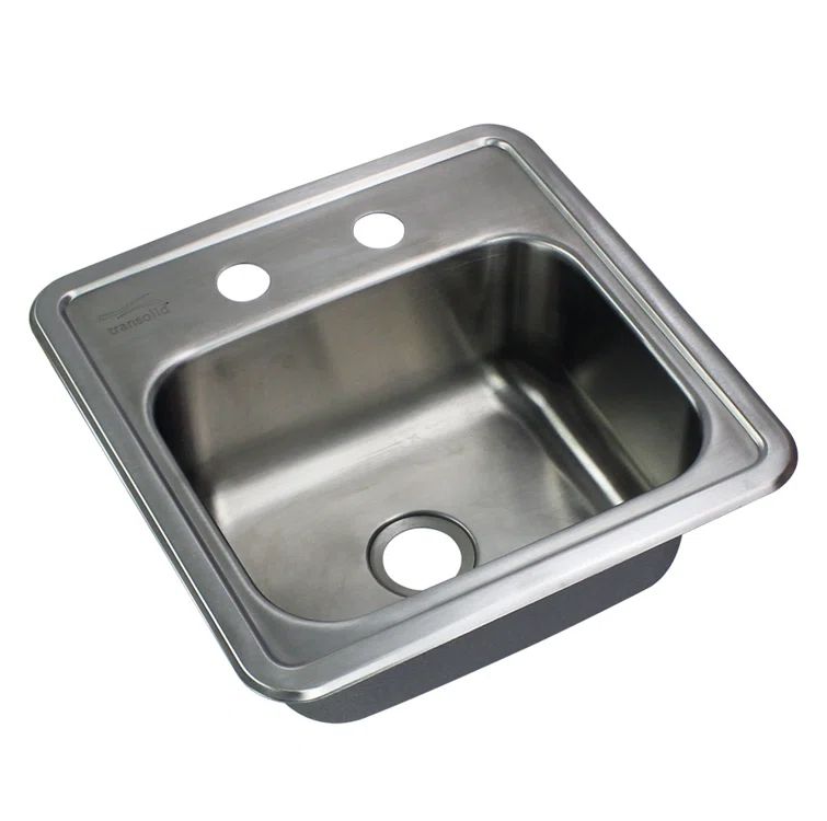 15'' Brushed Stainless Steel Single Bowl Drop-In Kitchen Sink