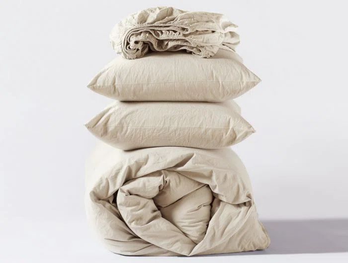 Queen Undyed Organic Cotton Percale Sheet Set