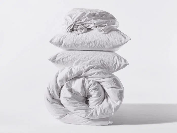 Alpine White Organic Cotton Percale Queen Sheet Set